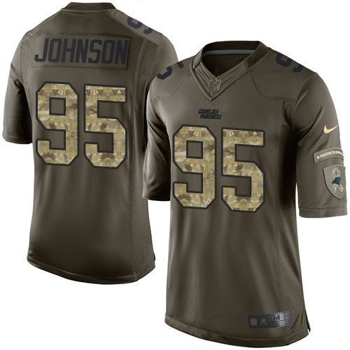 Nike Panthers #95 Charles Johnson Green Men's Stitched NFL Limited Salute to Service Jersey